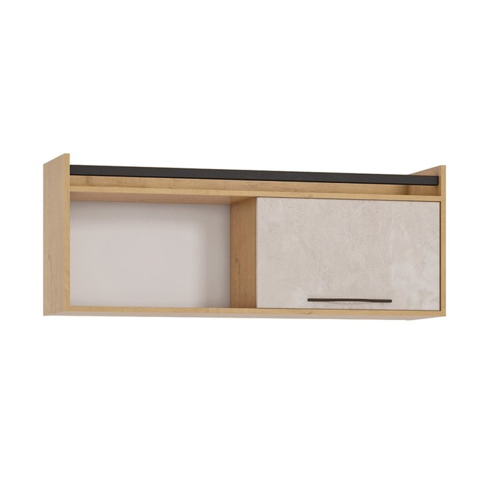 Полка «Стэнфорд», 1200 × 311 × 466 мм, цвет дуб бунратти / слейт / чёрный